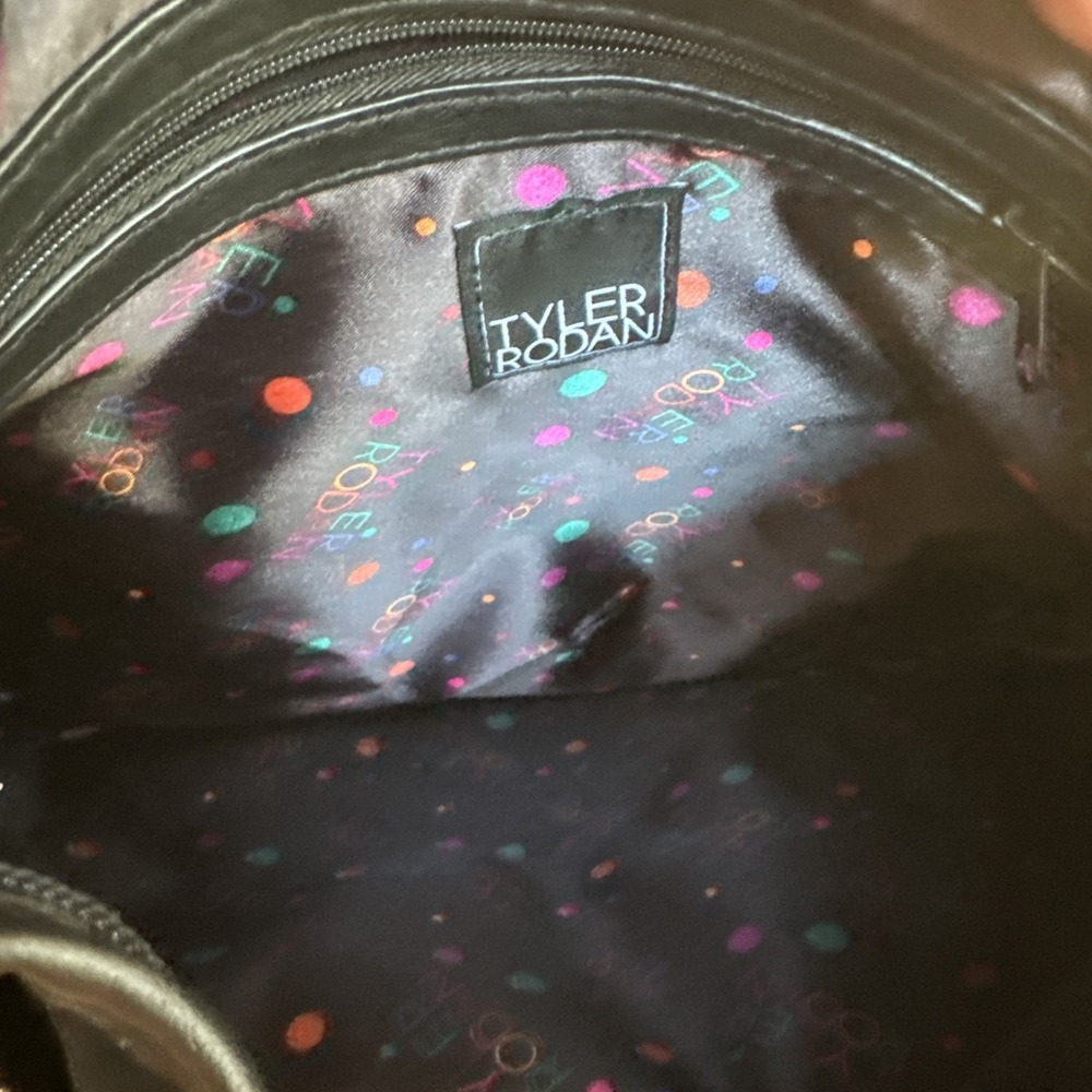 NWT Tyler Rodan Purse Crossbody Bag Black Triple Zippered Pockets 13"x13" NEW - Picture 3 of 11